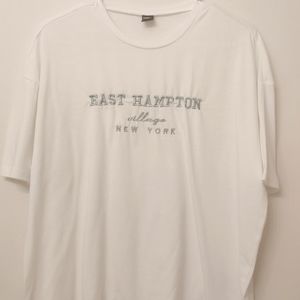 White tee w/ slogan
